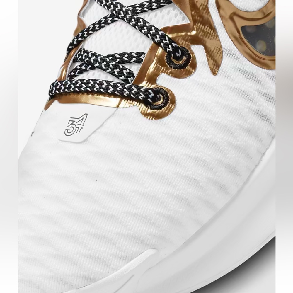 New in box Nike Giannis Immortality White Metallic Gold Black Rubber Shoes - Picture 5 of 13